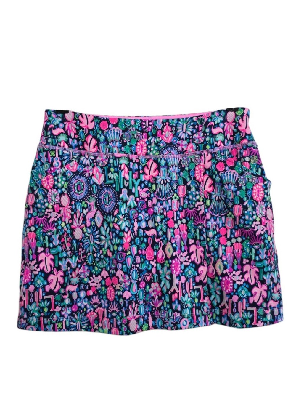 Lilly Pulitzer Luxletic Semana Skort in Low Tide Navy Jewely Size Small